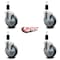 Service Caster 5'' Thermoplastic Rubber Swivel 1-3/8'' Expanding Stem Caster Set with Brake, 4PK SCC-EX20S514-TPRB-TLB-138-4 - alternate 3
